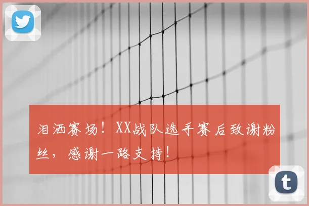 泪洒赛场！XX战队选手赛后致谢粉丝，感谢一路支持！